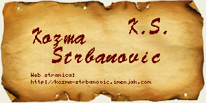 Kozma Štrbanović vizit kartica